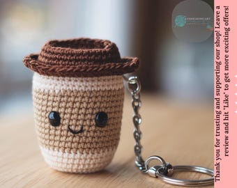 Crochet Coffee Cup Keychain Pattern: Easy Amigurumi Toy (PDF Pattern)