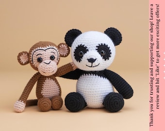 Häkelanleitung für Äffchen und Panda: DIY Plusch Animal (PDF-Häkelanleitung)