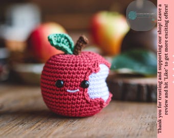 Apfel-Schlüsselanhänger Häkelanleitung: Easy Amigurumi Fruit (PDF Pattern)