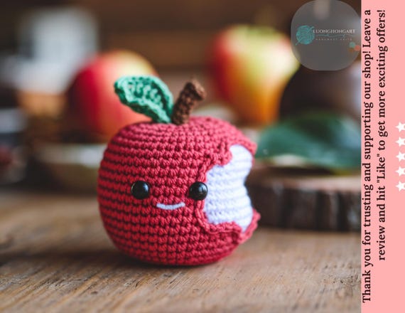Apple Keychain Crochet Pattern: Easy Amigurumi Fruit (PDF Pattern)