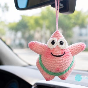 Pink Starfish Crochet Pattern PDF, Cute Amigurumi Starfish Plush, Car Hanging Ornament, Ocean Plush Ornament, Instant Download
