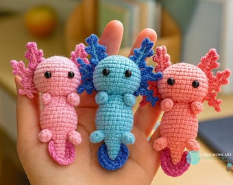Axolotl Crochet Pattern: Amigurumi Plushie DIY (PDF Download)