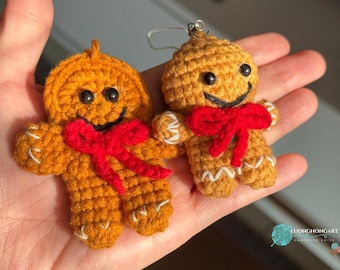 Lebkuchenmann Häkelanleitung | Amigurumi Weihnachtsanhänger (PDF-Muster)
