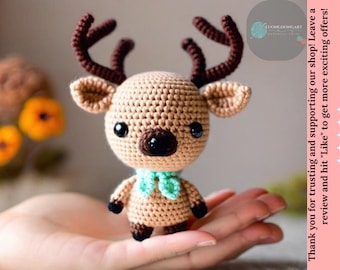 Christmas Deer Crochet Pattern: Amigurumi Forest Animal Toy (PDF Ebook)
