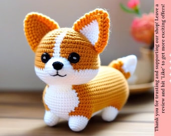 Corgi Amigurumi Crochet Pattern: Easy Dog Plush (PDF Pattern)