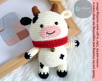 Crochet Milk Cow Plush Pattern: Baby Amigurumi PDF