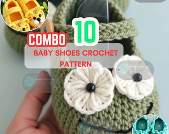 Crochet Baby Shoes Pattern: 10-in-1 Newborn Slippers (PDF Pattern)