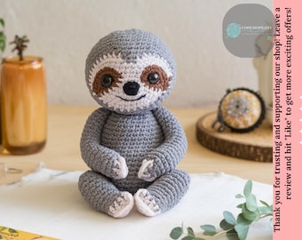 Sloth Crochet Pattern: Amigurumi Animal PDF Ebook