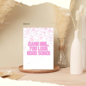 Nuchtere verjaardagskaart | Digitale download Sobere mijlpaal | Afdrukbare cadeaus | Kaarten voor viering direct te downloaden