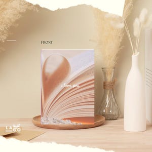 Carte Je t'aime pour amoureux des livres | Lecture de cartes de vœux | Téléchargements numériques imprimables de célébration d'anniversaire de la Saint-Valentin | Impressions instantanées