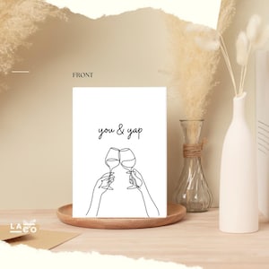 This & Yap Amitié Carte De Vœux | Idées cadeaux pour amis | Cheers Celebration Téléchargement numérique | Cartes d'amour à téléchargement immédiat | Juste parce que