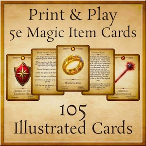 DnD 5e 105 Zauberhafte Gegenstandskarten | Print-and-Play Cards | Quarions Kollektion