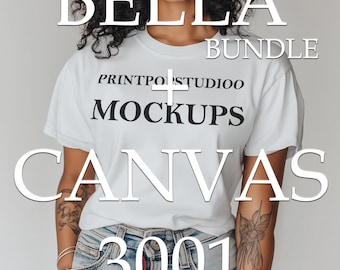 Black Model Mockup, Bella Canvas 3001 White Tshirt Mockup, 3001 Black T-shirt Mockup, Black Woman Mockup, Diverse Mockups, Aesthetic Mockup