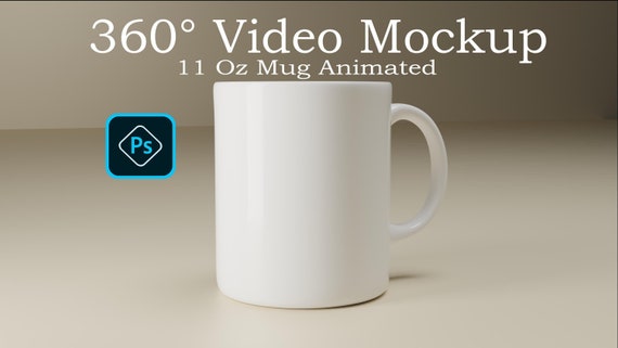 Animated Ceramic Mug Mockup | 11oz White Mug Video Mockup | 360 Degree |  Rotating Mug| Change Background | Spinning Mug | Printify | Edit - Etsy