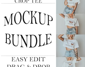 White Champion Cropped Tee Mockup | Champion T453W Crop Top Mockup | White Champion Crop Top Mock Up | Champion Cropped Tshirt Mock Up White
