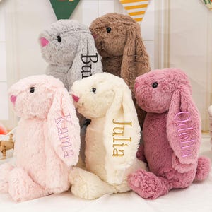 Gift for kids Boys Girls,Bunny Soft Plush Toy,Embroidered Bunny Rabbit,Newborn Baby Gifts,Personalized Plush Bunny Rabbit,Christmas Gifts