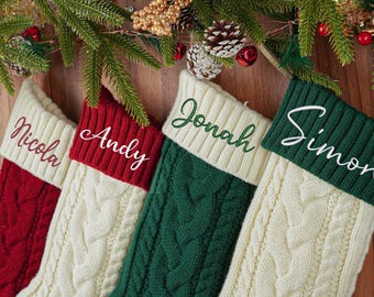 2025 Christmas Family Stocking,Knitted Stockings With Name,Personalized Family Christmas Stockings,Embroidered Christmas Stocking,Christmas