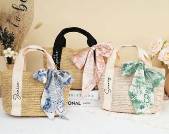 Bolsa de paja personalizada, recuerdo para despedida de soltera