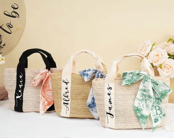 Bolsa de paja personalizada: bolsa de playa personalizada para despedida de soltera