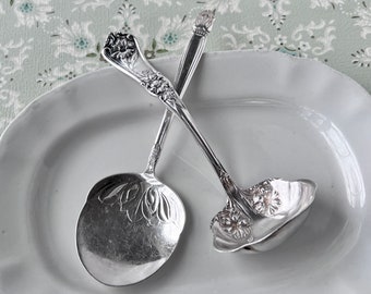 Vintage silver serving pieces, Grenoble ladle, Danish Princess tomato server, Mother's Day, Bridal shower