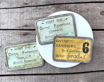 Vaudeville show tickets, Dayne and Fanshawe stock company, Antique ephemera