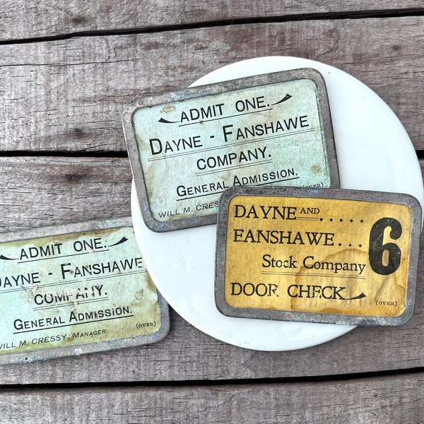 Vaudeville show tickets, Dayne and Fanshawe stock company, Antique ephemera