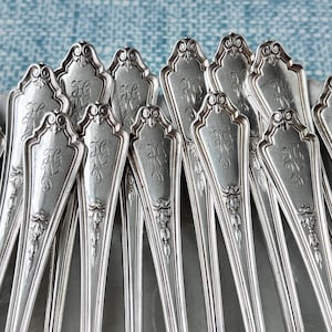 Antique Gorham Shelburne Silverplate Flatware Set: Service for 8, Monogrammed HWT