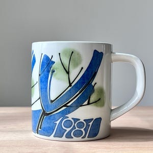 1981 Royal Copenhagen annual mug, Ellen Malmer design, Danish Modern ceramics