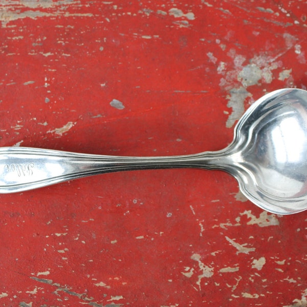 Engraved Name Silver Sauce Ladle, "Idler", 1835 R Wallace Silver Co, Family or Hotel Silver