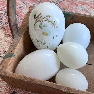 Antique milk glass Easter eggs, Easter eggs, Victorian glass eggs, Easter decor image 1