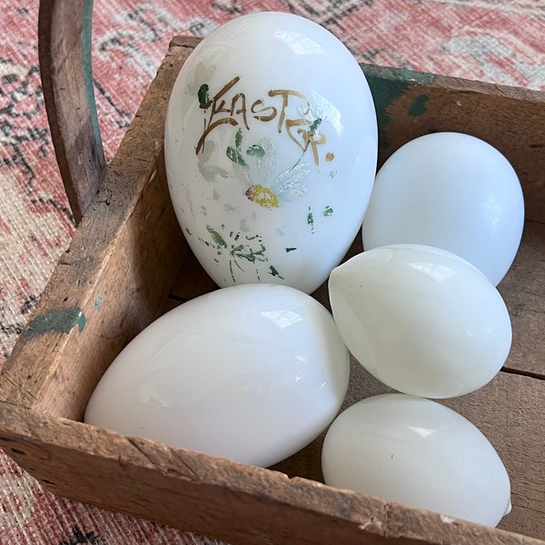 Antique milk glass Easter eggs, Easter eggs, Victorian glass eggs, Easter decor