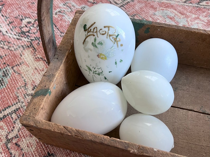 Antique milk glass Easter eggs, Easter eggs, Victorian glass eggs, Easter decor image 1