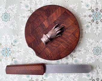 Dansk cheese board, Jens Quistgaard design, Danish Modern cutting board with knife, Mid-century home