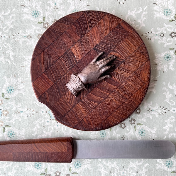 Dansk cheese board, Jens Quistgaard design, Danish Modern cutting board with knife, Mid-century home