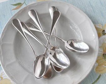 Engraved initial spoons, B monogrammed coffee spoons, Reed & Barton silver