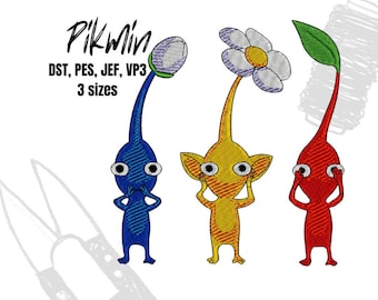 Pikmin embroidery machine design