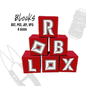 Roblox blocks logo digital embroidery machine file