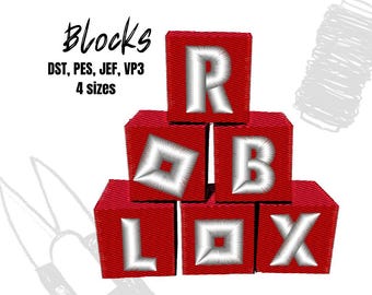 Roblox blocks logo digital embroidery machine file