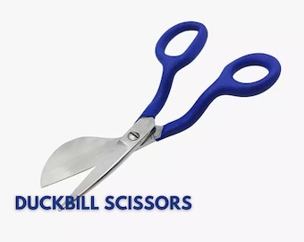 7インチ ダックビル はさみ タフティングカーペット用、ブルー/ピンク