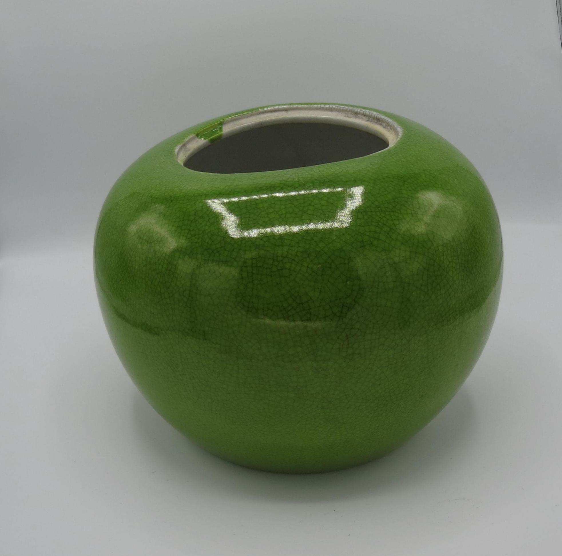 Vintage Tozai Home Ginger Jar – Green Apple Crackle Glaze