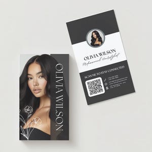 Friseur Instagram Visitenkarten, DIY Canva Template Design, Friseur Visitenkarten, Vorgefertigte Friseur Visitenkarten