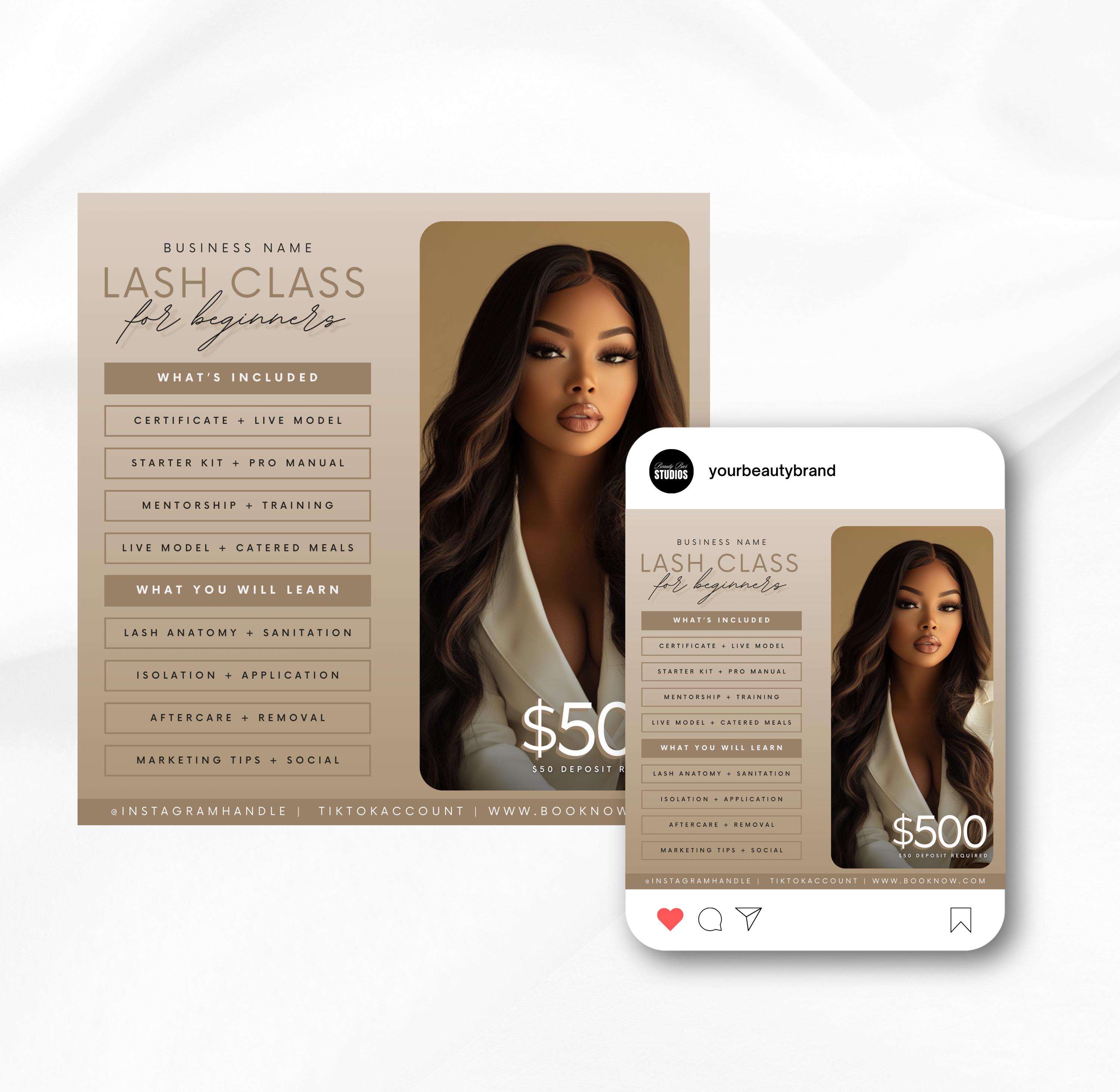Lash Class Flyer, Lash Extension Flyer, Lash Training Course, Lash Tech ...
