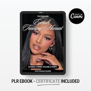 Lash Training Manual PLR Ebook, Lash Ebook, Eyelash Manual Ebook, PLR, Ebook, Done For You, Digital Book, For Profit, Lash Tech, Ebook
