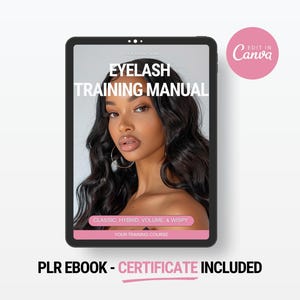 Lash Training Manual PLR Ebook, Lash Ebook, Eyelash Manual Ebook, PLR, Ebook, Done For You, Digital Book, For Profit, Lash Tech, Ebook