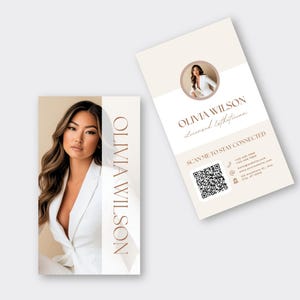 Esthetician Med Spa Luxury Beauty Beige Business Cards, Real Estate Agent Premade Business Cards, Realtor, DIY Canva Template Design