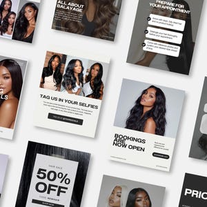 43 Hair Instagram Templates Free Acuity, Hairstylist Instagram Post, Branding Kit Hair, Wigs, Salon Social Media, Hair Care Trendy Business