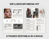 2 Page Media Kit Canva Template, Instagram Media Kit, Influencer Rate Sheet Template, Blogger Press Kit, Facebook Tiktok Instagram Template