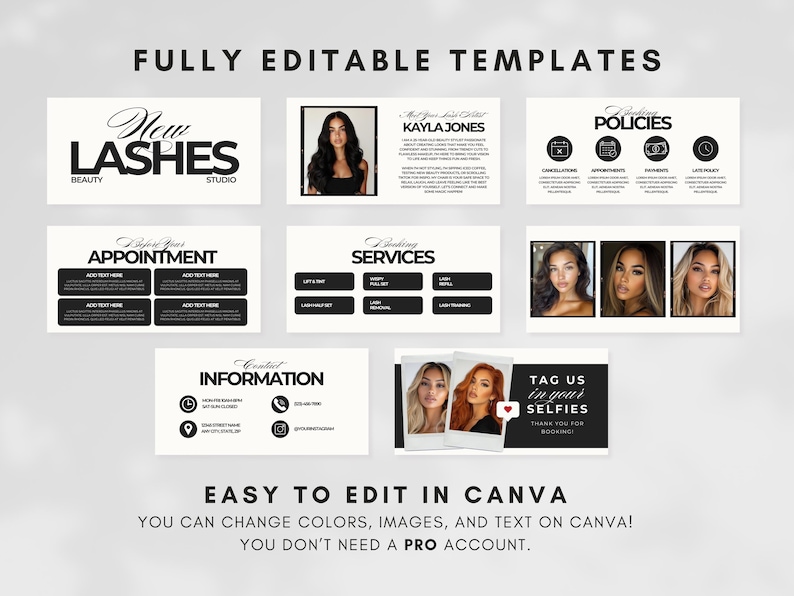 Luxury Lash Artist Acuity Scheduling Template Hair Stylist, Booking Website, Acuity Scheduling Booking Site, DIY Canva Template, MUA, Nails