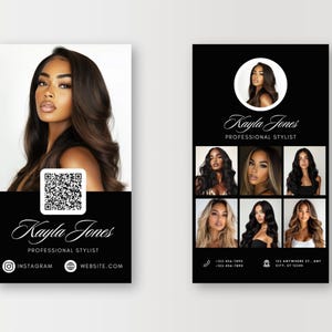 Beauty Visitenkarten Hairstylist Lash Artist MUA Nägel, DIY Canva Template Instagram Design, Friseursalon Vorgefertigte Beauty Visitenkarten