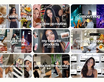 22 Youtube Thumbnail Canva Template, Customizable Minimalist Design, Collages, Youtube video cover, DIY Branding kit, neutral aesthetic vlog